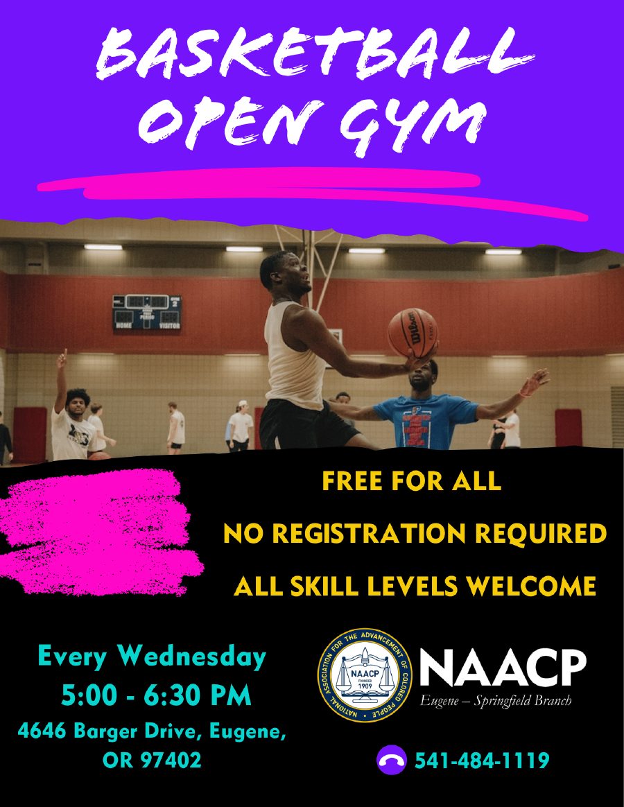 NAACP Basketball Open Gym, every Wednesday 5:00-6:30 PM